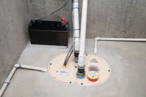 Zoeller sump pump installation in Maryland basement